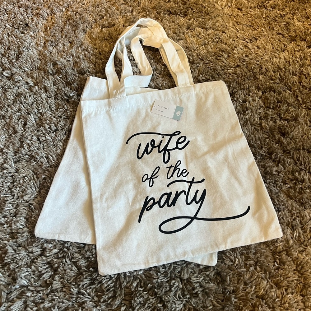 NWT target “Wife of the party” and “the party” canvas tote bag set